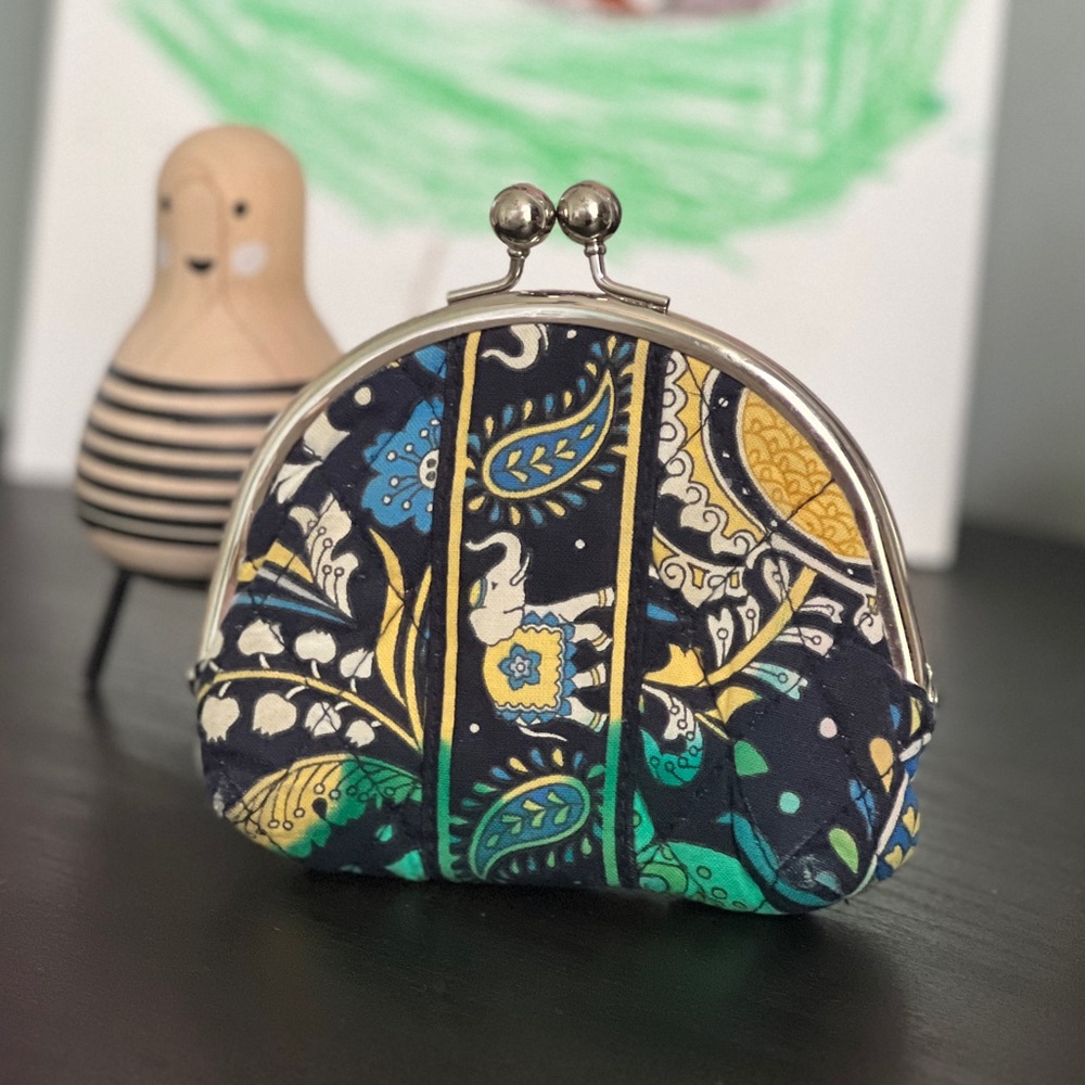 Vera Bradley double kiss lock coin purse